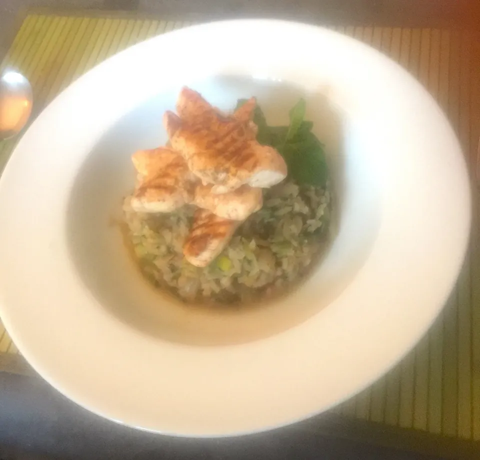 Cauliflower risotto with grilled Chicken|Generaalさん