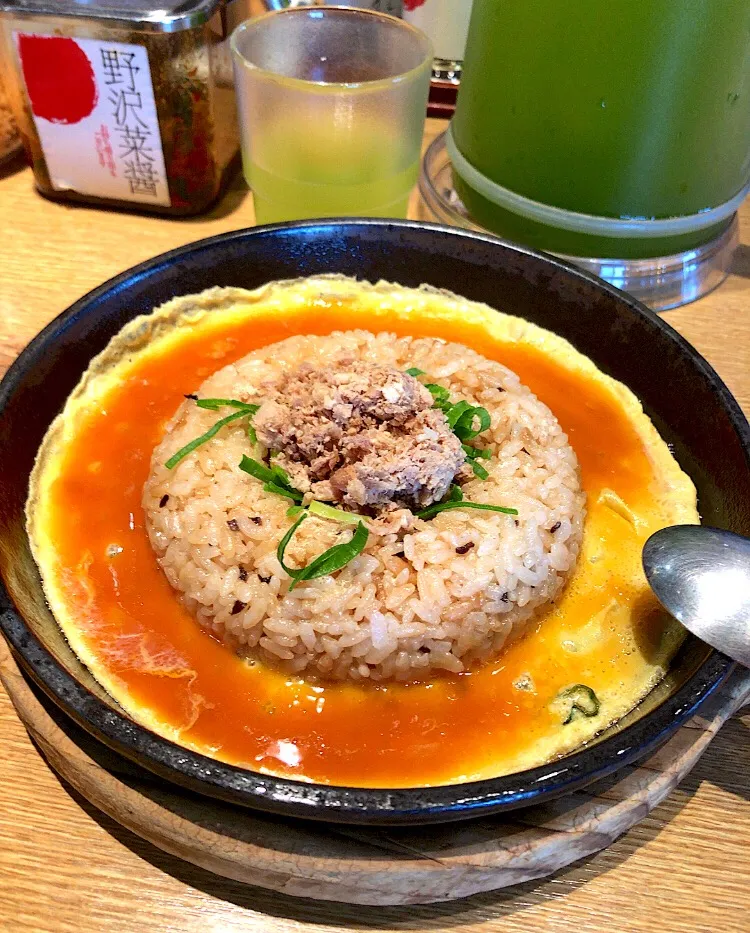 Snapdishの料理写真:鉄板玉子チャーハン増量 丸源ラーメン藤枝店|ガク魁‼︎男飯さん