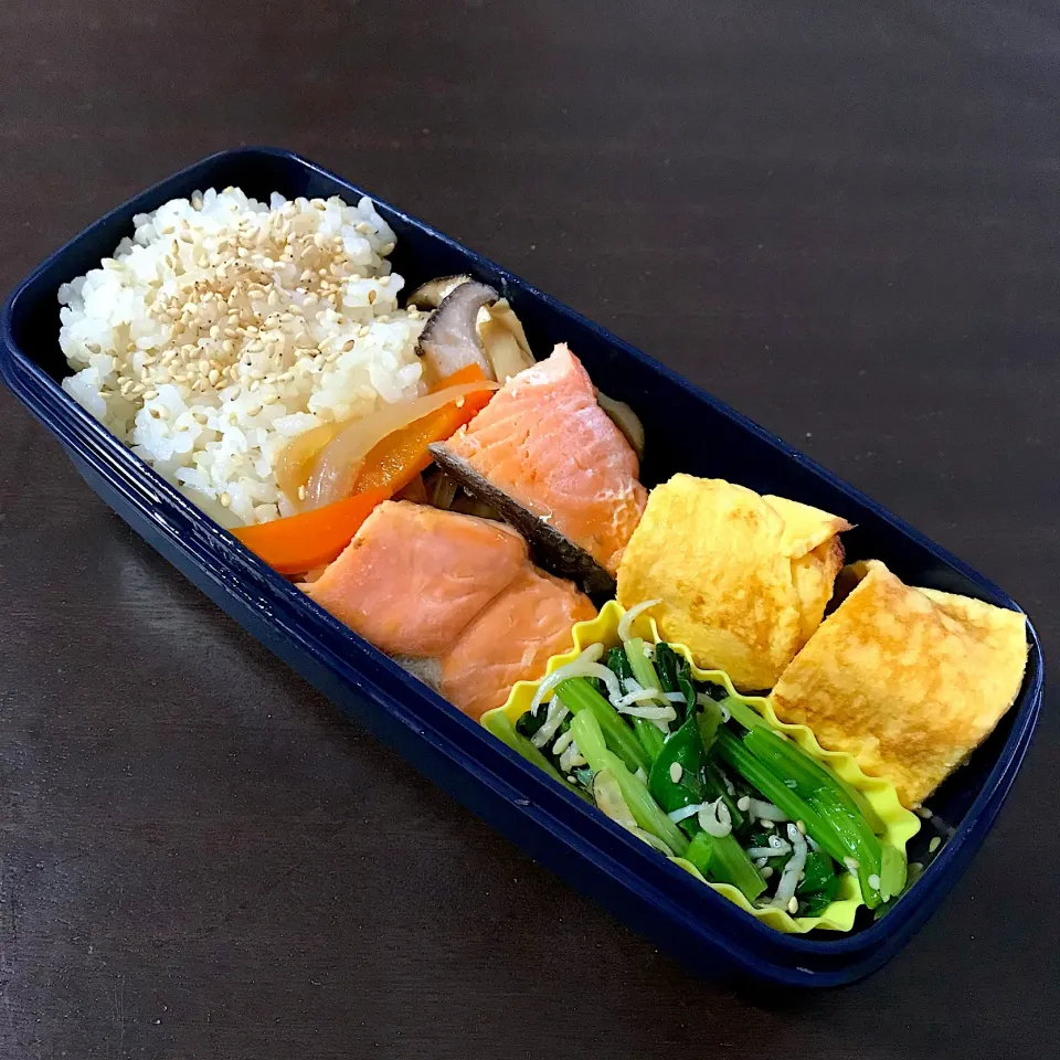 鮭のレンジ蒸し弁当|あやさん