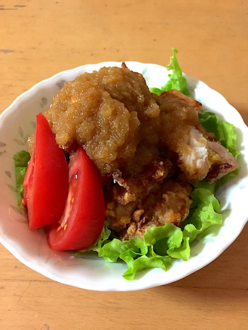 Snapdishの料理写真:鶏の唐揚げ 新玉ねぎソースがけ|Kazuya Miyukiさん