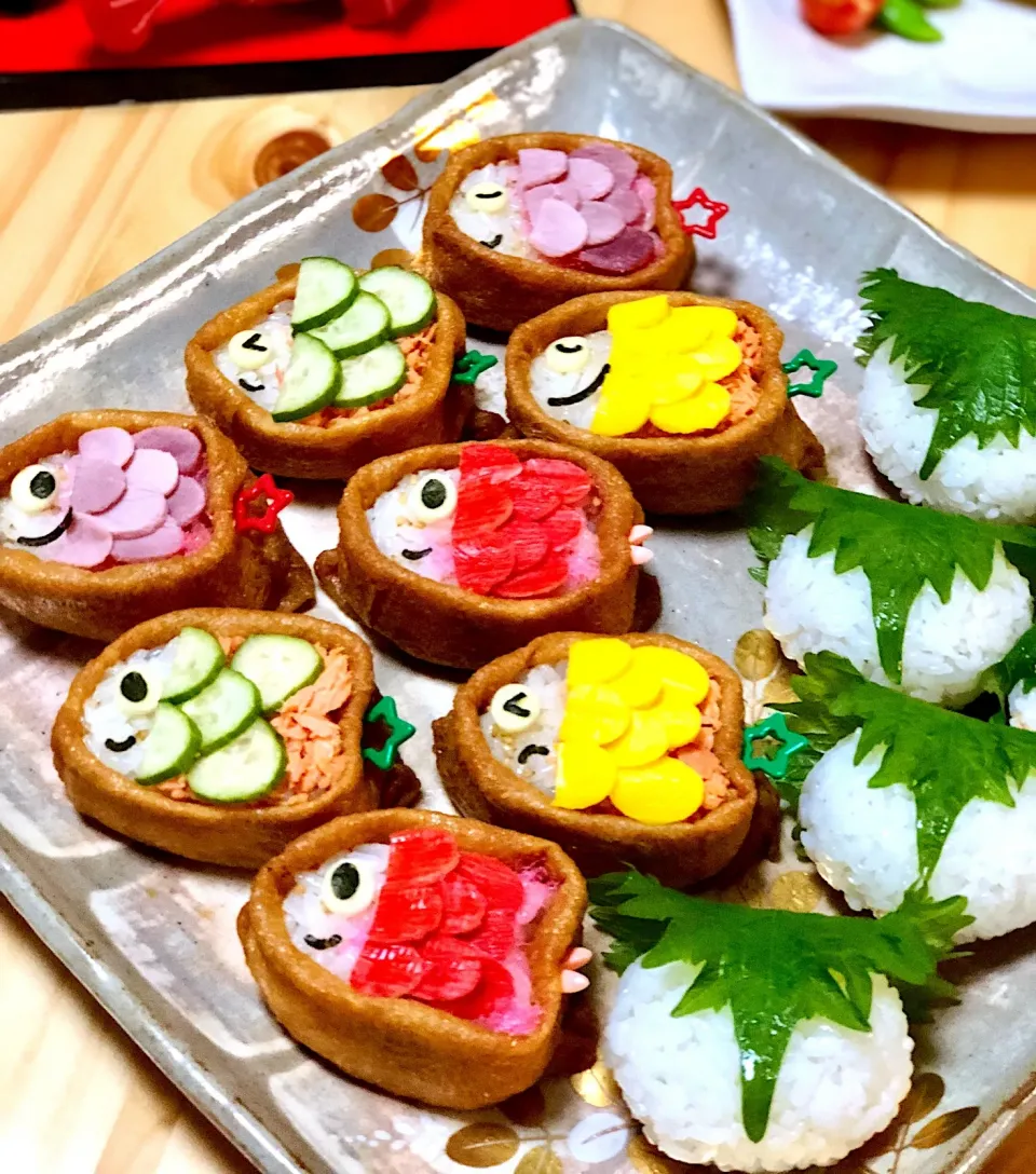 こいのぼり🎏のお稲荷さん&柏餅のおむすび|シフォンさん