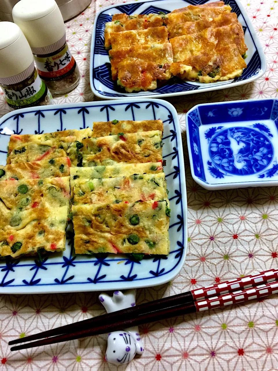 ミョウガの茎チヂミとチーズものせた二種  ポン酢で。|keikoさん