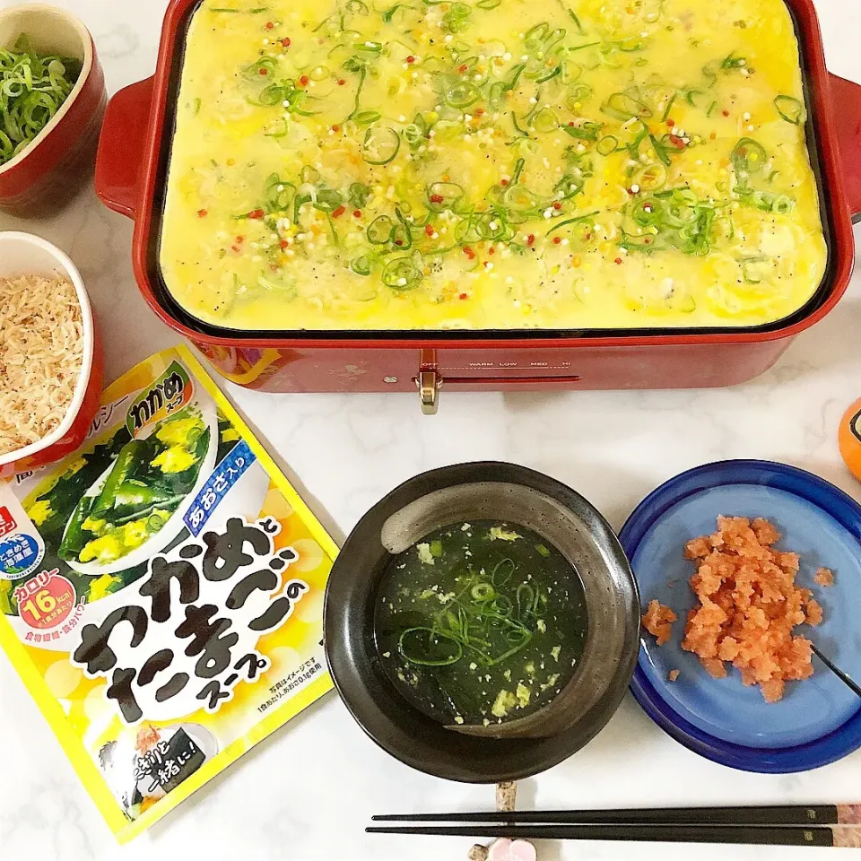 あんかけ風わかめたまごスープ出汁と明石焼き|くうみんさん