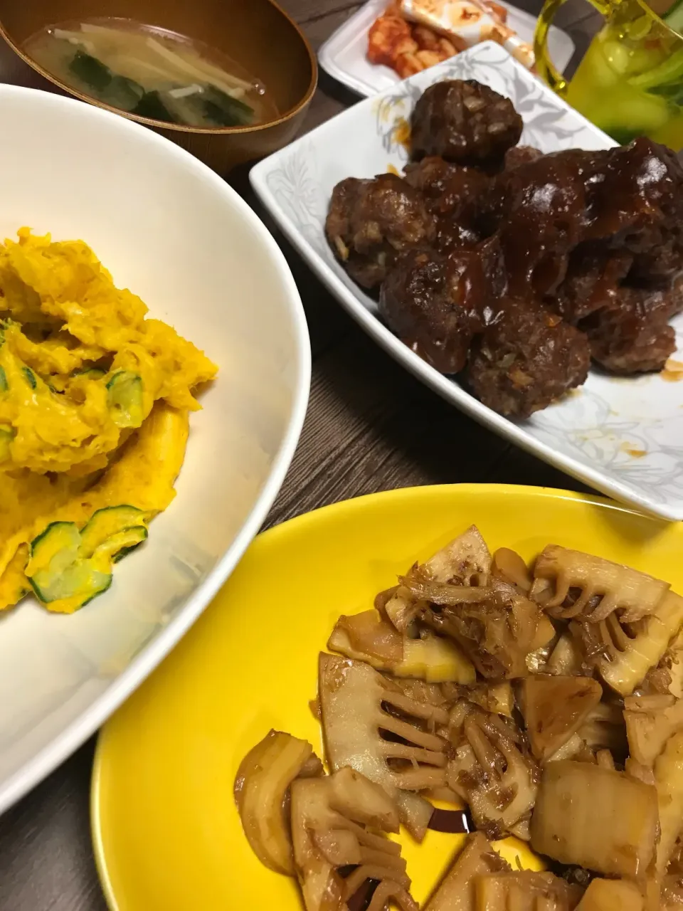 肉団子☆たけのこの煮物☆かぼちゃサラダ|MEGUMIさん