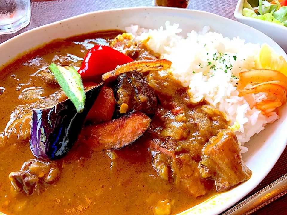 素揚げ野菜ゴロゴロの薬膳牛すじカレー。
#薬膳牛すじカレー🍛
#鳥取県立博物館|kayak-gohanさん