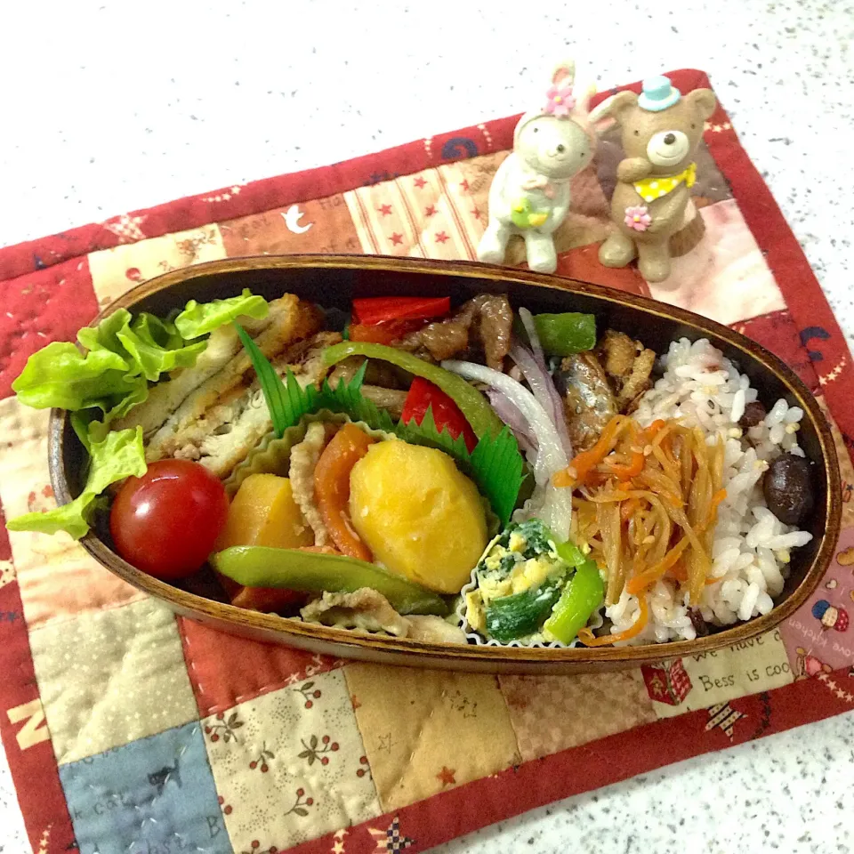 Snapdishの料理写真:今日のお弁当😊 #わっぱ弁当  #夫弁当|naonaomimichanさん