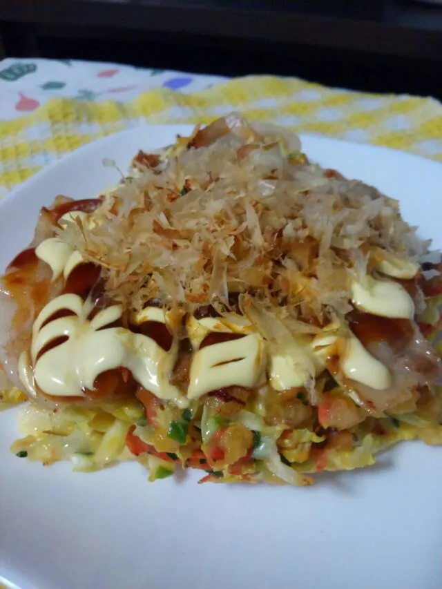 お好み焼き😍
 #オタフク 野菜を食べる ふんわりお好み焼きセット|みるくここあさん