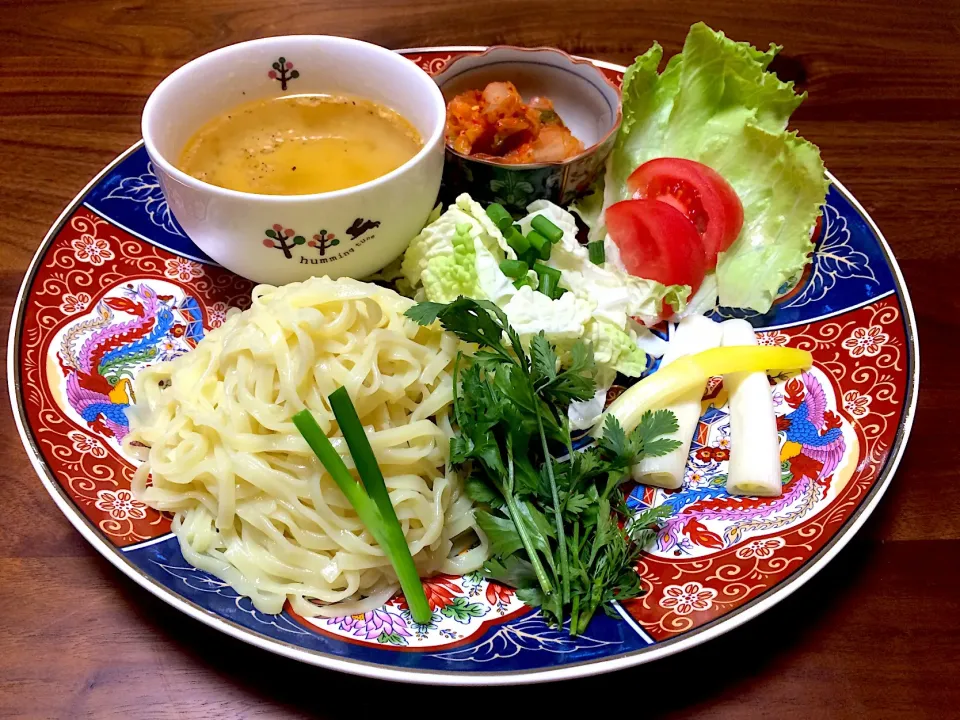 冷製スープでワンプレートつけ麺🍜🌿🌹|ぱぴこ家さん