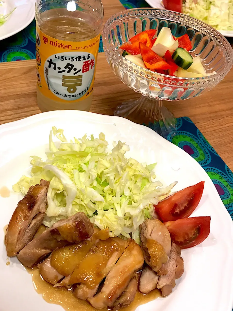 ミツカン簡単酢照り焼きチキン(*´∇｀*)  #ミツカン  #ミツカンカンタン酢 #照り焼きチキン#ピクルス|mari-pさん