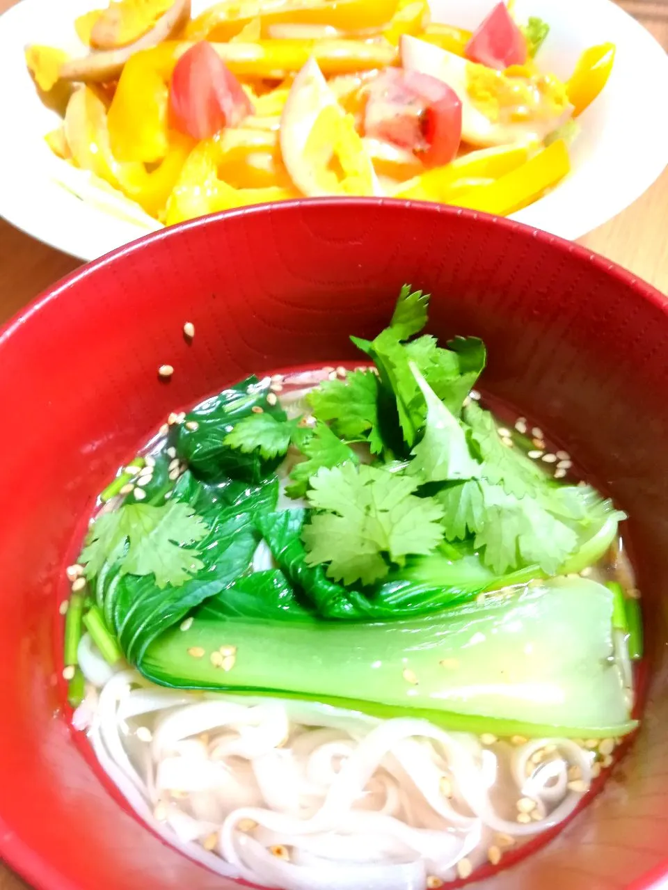 Lunch #糖質ゼロ麺 #フォー #サラダ|tamakiさん