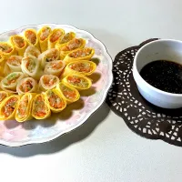 Snapdishの料理写真:素菜蛋皮捲|sayaka・・cookingさん