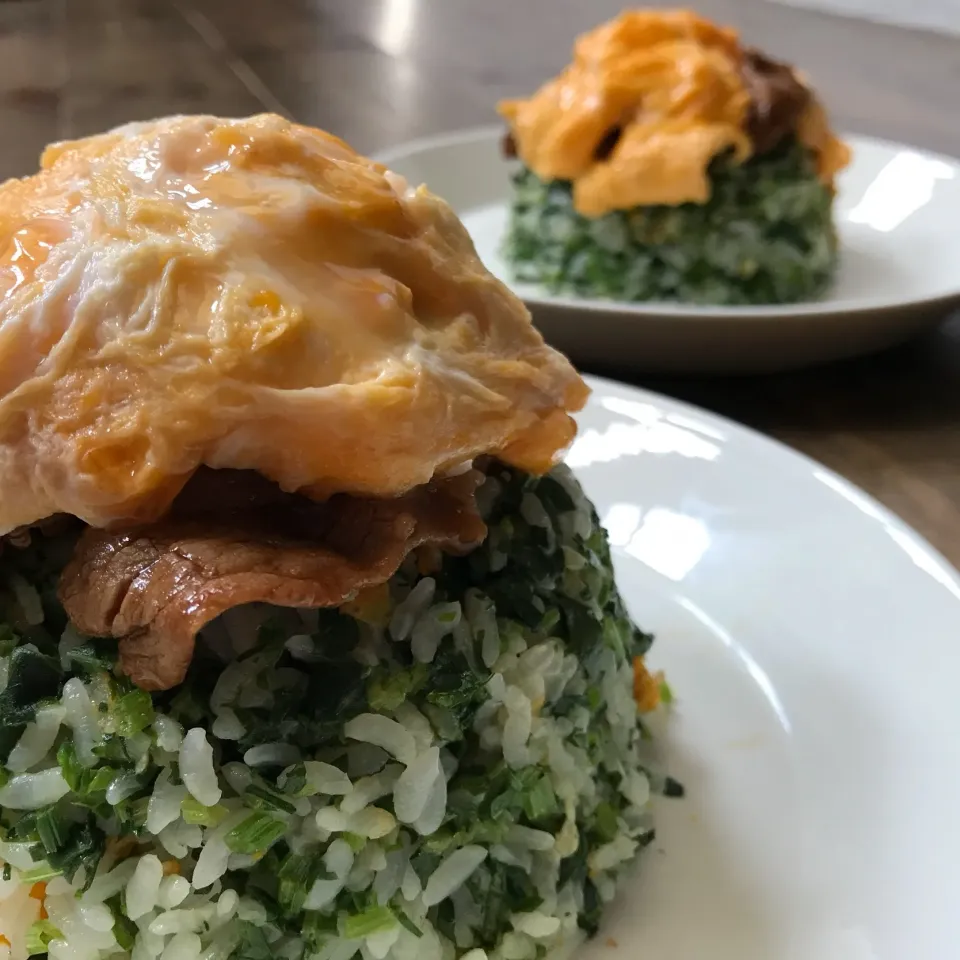 ほうれん草炒飯らんらんトッピング|koji toyodaさん