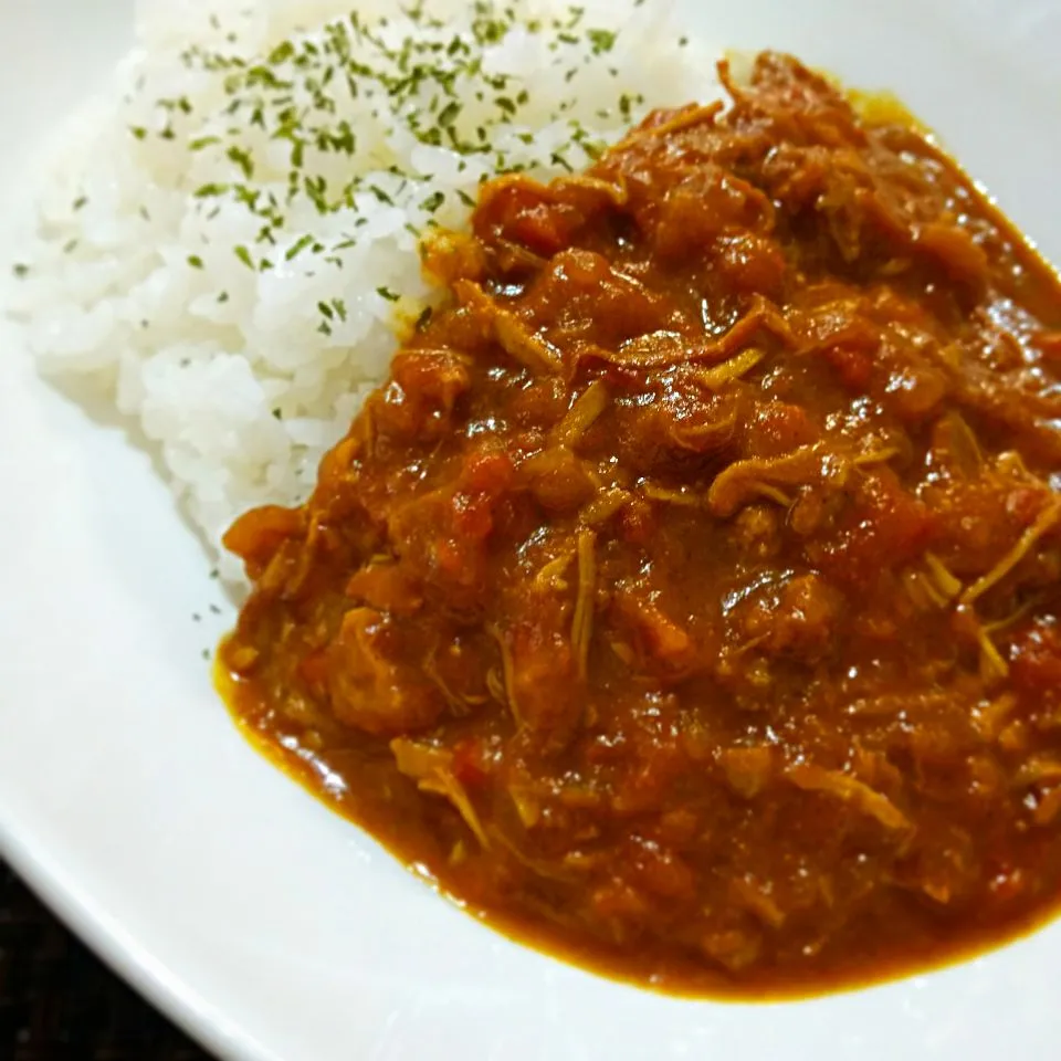 Snapdishの料理写真:タモリカレーʕ•ٹ•ʔ
 #カレー #チキンカレー #タモリレシピ #ルー無し #ガラムマサラ #クミン #ターメリック #トマト #インデアンカレー #SBカレー|kossyossさん