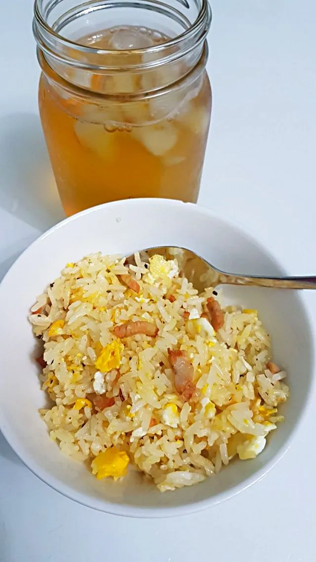 Charsiew fried rice with iced green tea 😍|🌷lynnlicious🌷さん