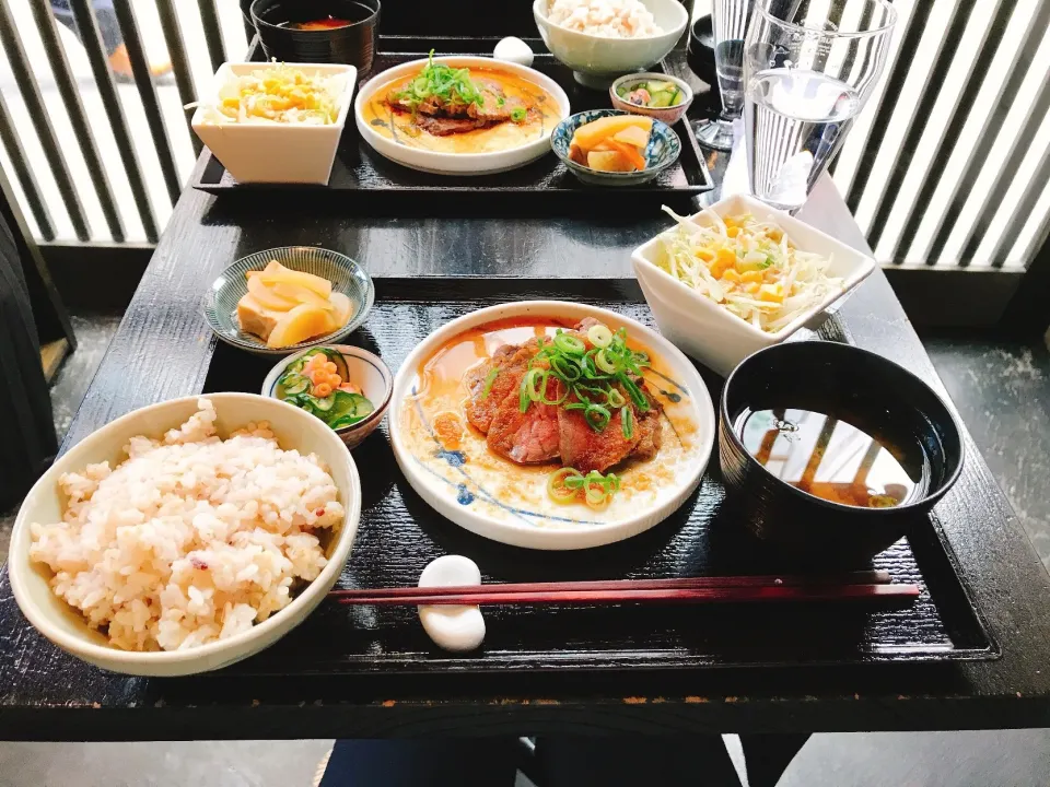 Snapdishの料理写真:アンガス牛ステーキランチ|ちゃみこさん