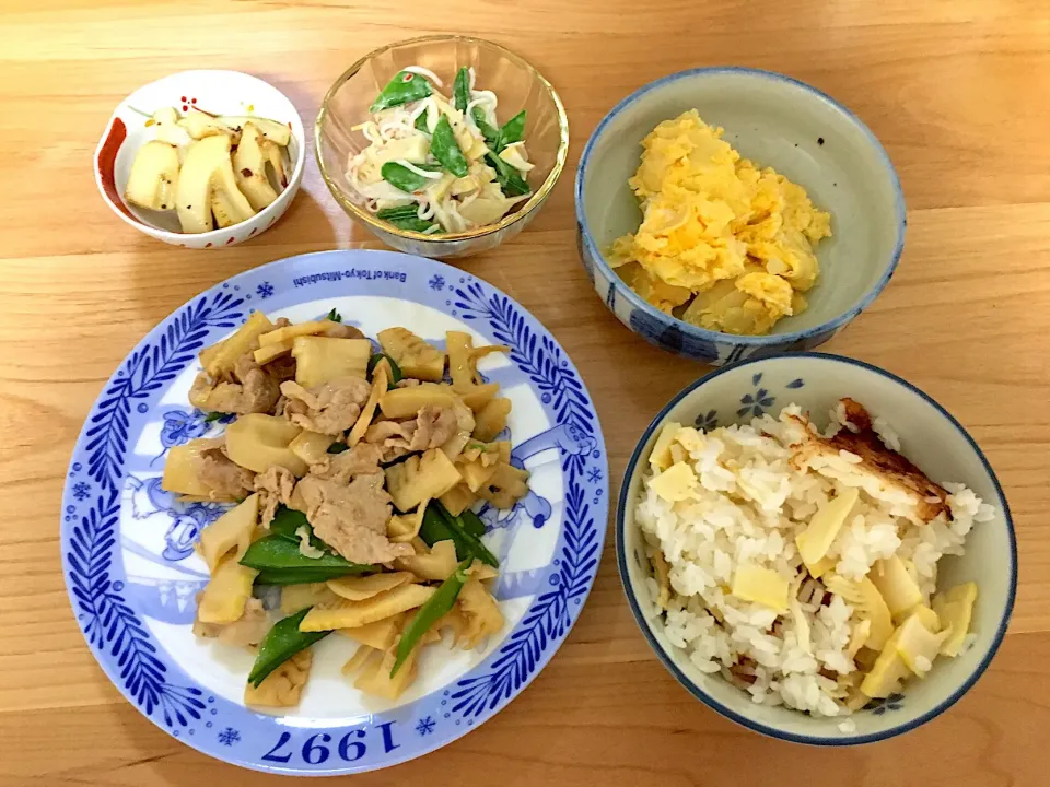 Snapdishの料理写真:筍づくしの晩ごはん|ほなさん