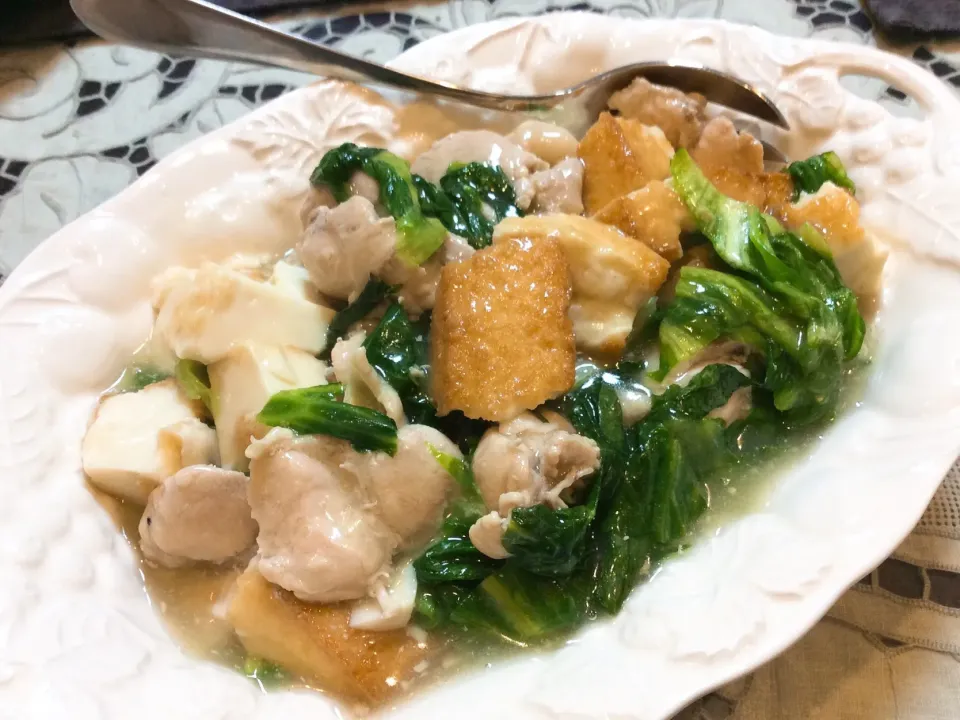 鳥と揚げ出し豆腐😋|アライさんさん