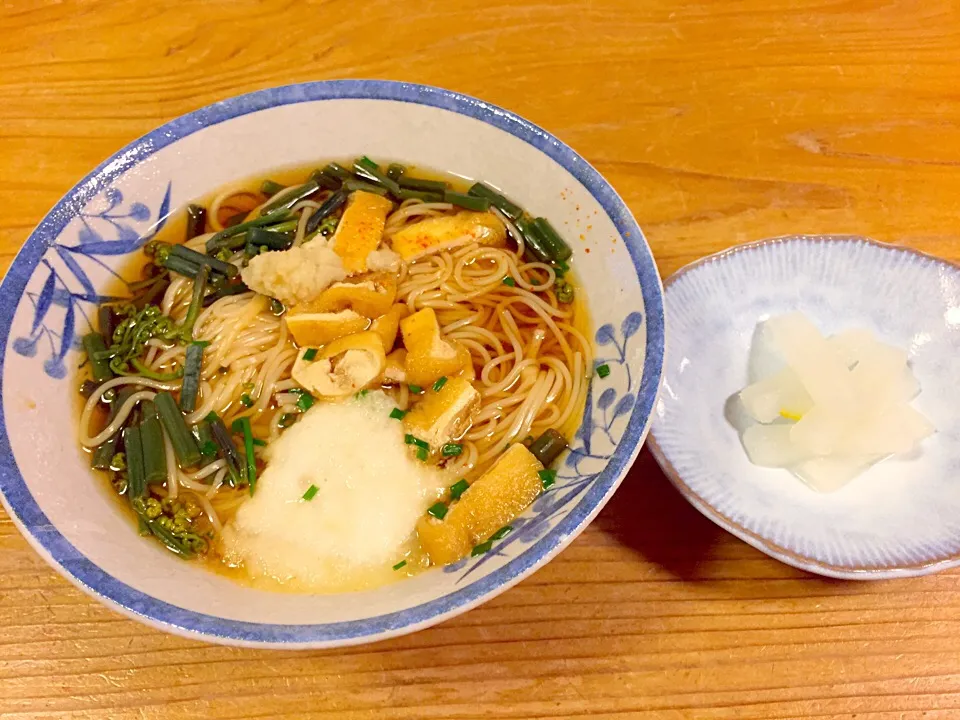 わらびうどん。麺が足りなかったので、素麺も追加しました。|pepiさん