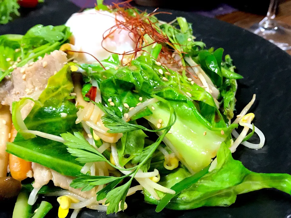 ポークのオイスターソース炒め  温玉乗せ|Miyuki Tanakaさん