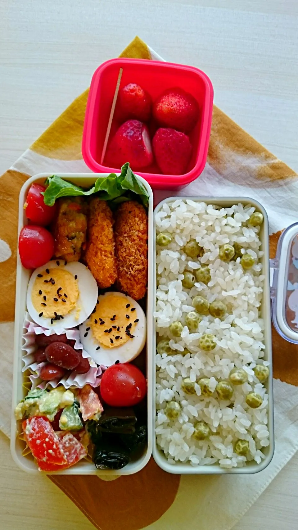 #中学生のお弁当 #豆ご飯|Yoko Hattoriさん