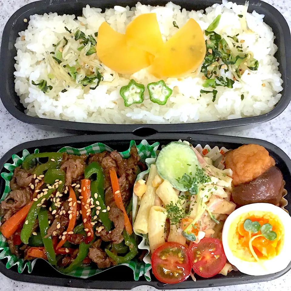 DK弁当 牛肉オイスターソース/マカロニサラダ|Kikikさん