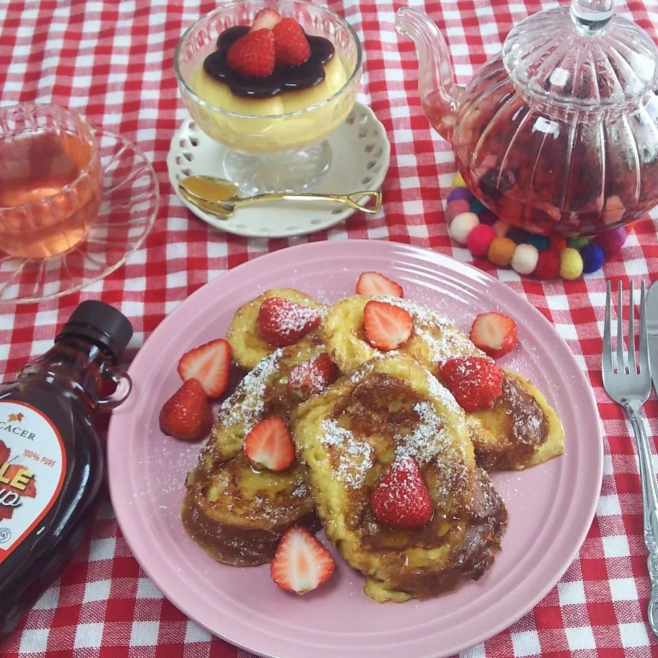 フレンチトーストで朝ごはん♡♡|シュワシュワキッチンさん