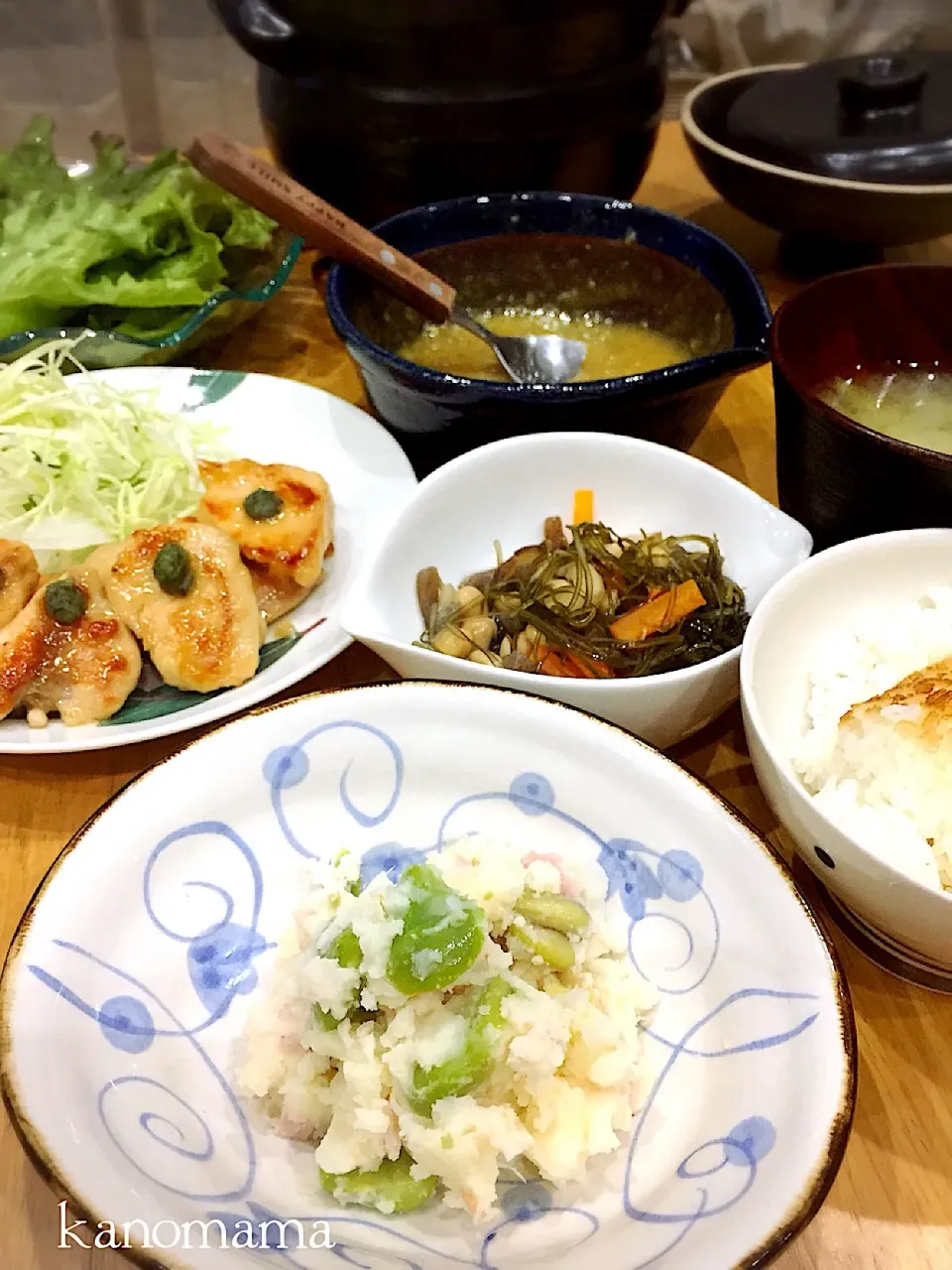 カンタン酢で 鶏むね照り焼き&そら豆ポテサラ♪|ゆきさん