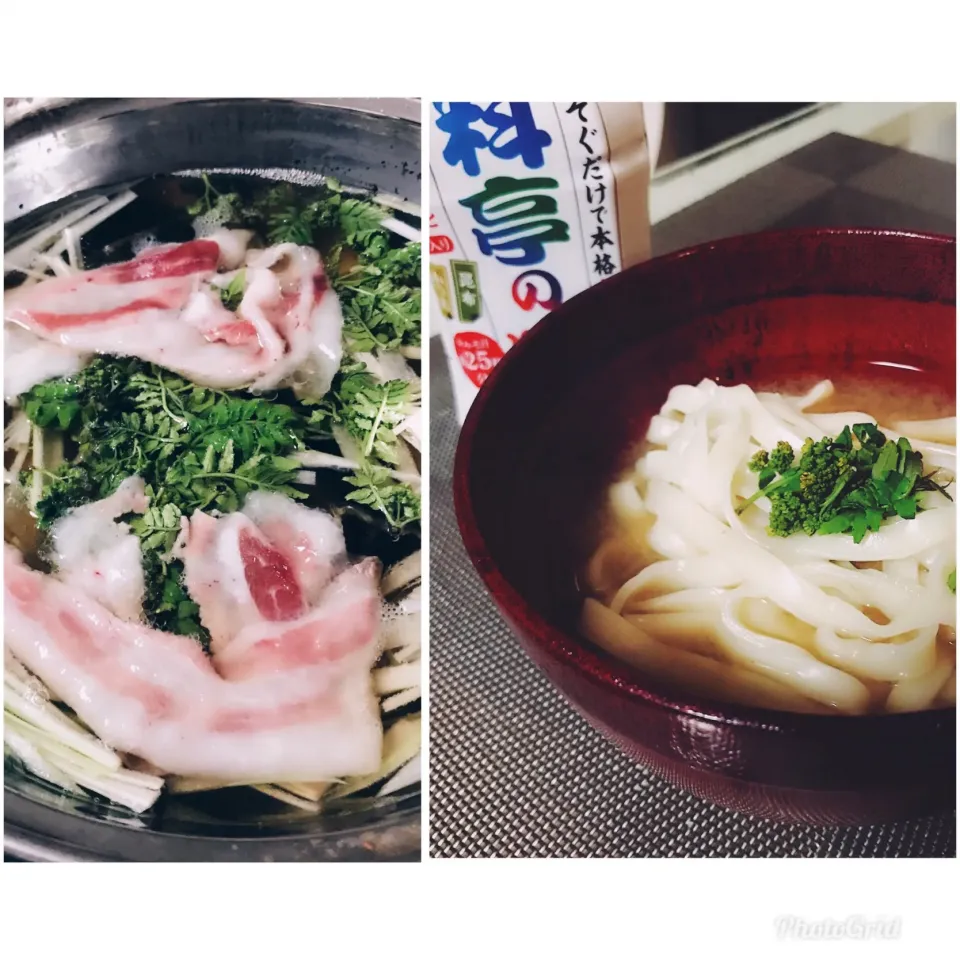 イベリコ豚花山椒しゃぶしゃぶと〆のひもかわうどん #花山椒  #料亭の味  #マルコメ|ちこさん