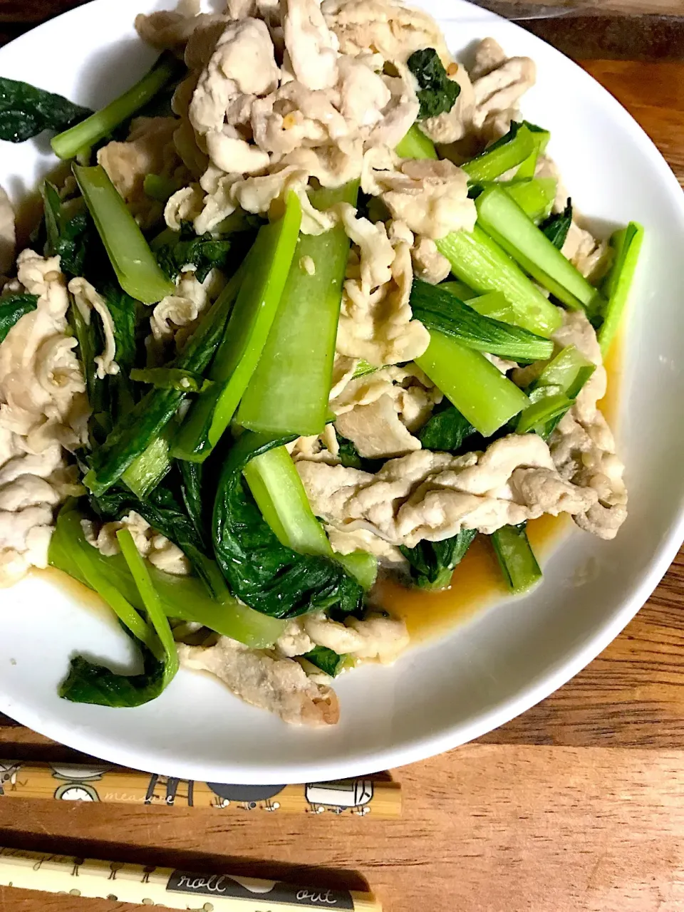 Snapdishの料理写真:小松菜と豚肉の焼き肉炒め|coronさん