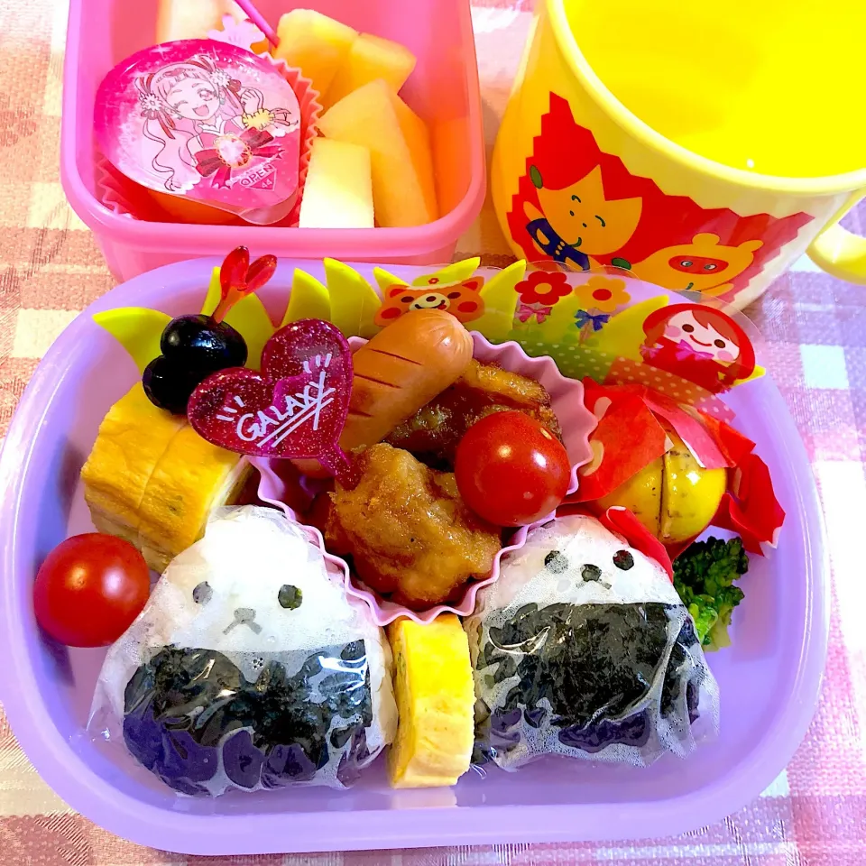 #くまさんおにぎり  #唐揚げ弁当|Ikuさん