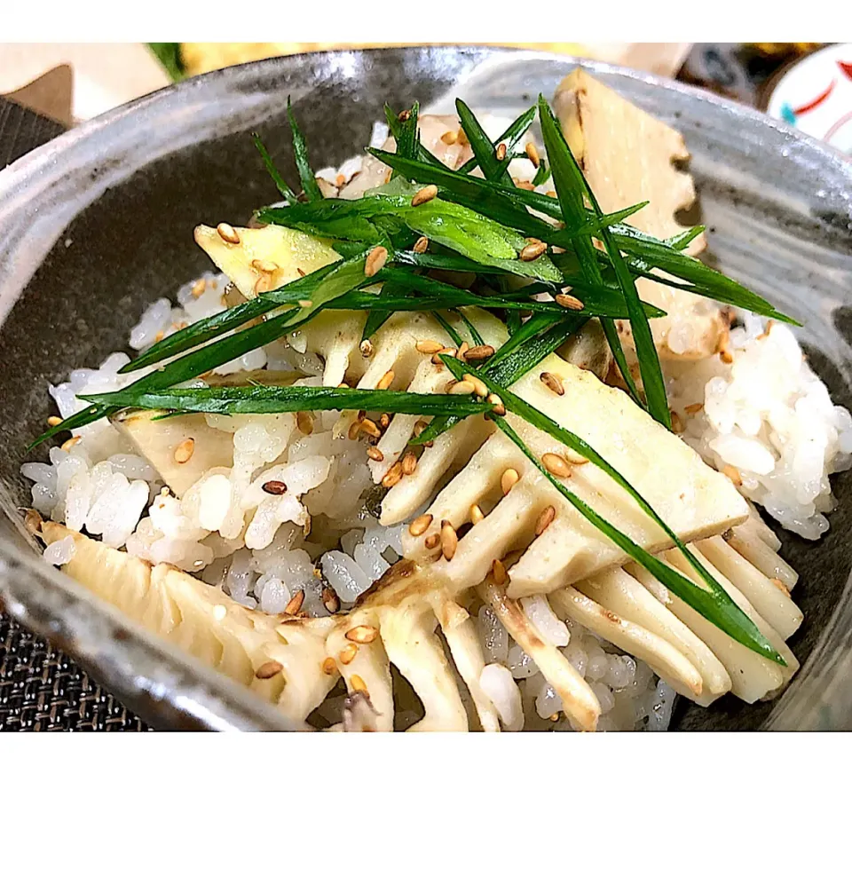 焼きタケノコと鶏と山椒の炊き込みご飯|haruさん