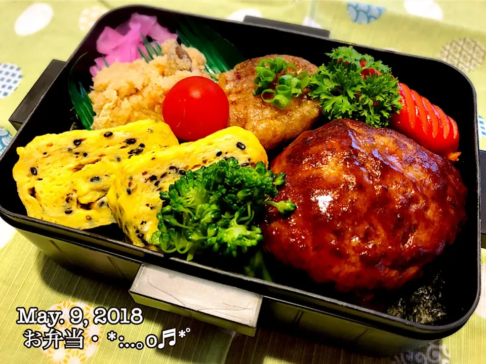 2018/05/09お弁当〜♡ #お弁当  #高校生弁当  #高校生男子弁当  #のり弁  #のっけ弁|いく❤️さん