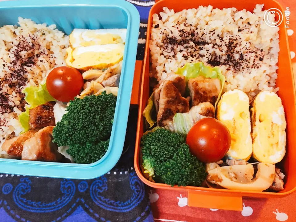 ♫5/9今日のお弁当♫〜豚の照り焼き、たけのこ炒め、だし巻き卵、ブロッコリー、プチトマト〜|Satokoさん