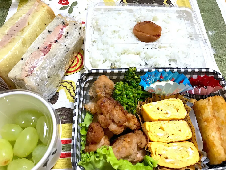 Snapdishの料理写真:修学旅行弁当（朝、昼）|もじゅさん