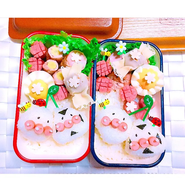 姉妹弁当
  #お弁当 #弁当  #中学生弁当  #高校生弁当|ふみさん