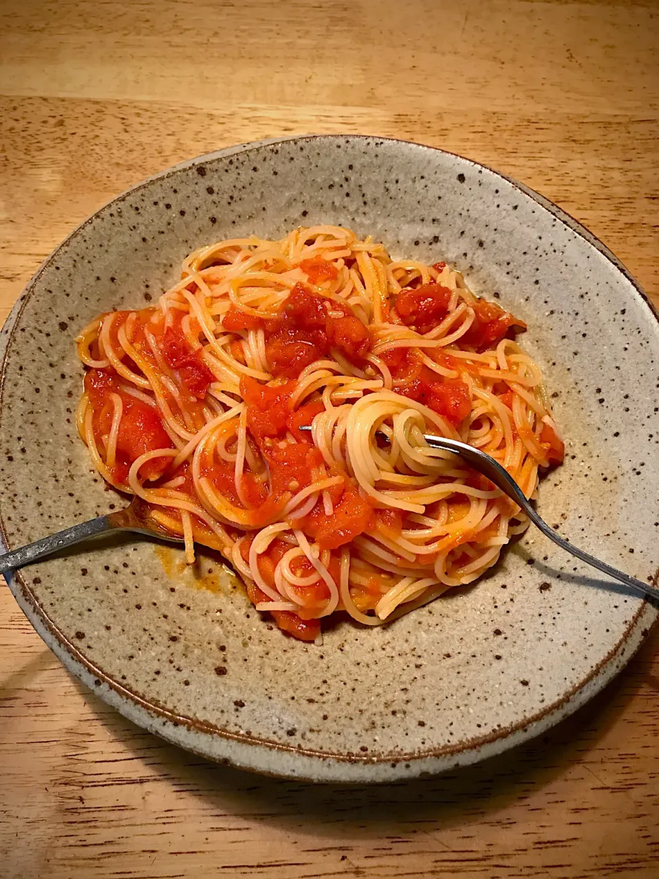 Snapdishの料理写真:フレッシュトマトのスパゲティ🍅🍝|シャミさん