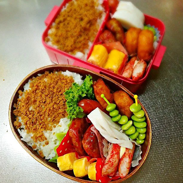 今日の男子高校生弁当と親父弁当|Yukaさん