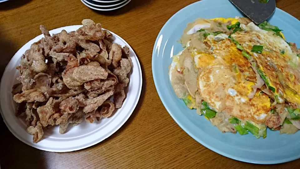 鶏皮唐揚げ、ねぎ焼き|Akiko Nakamotoさん