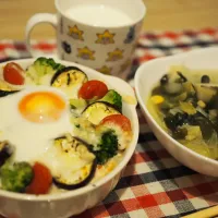 野菜たっぷりドリア✖️食物繊維たっぷりスープ|りっきーさん