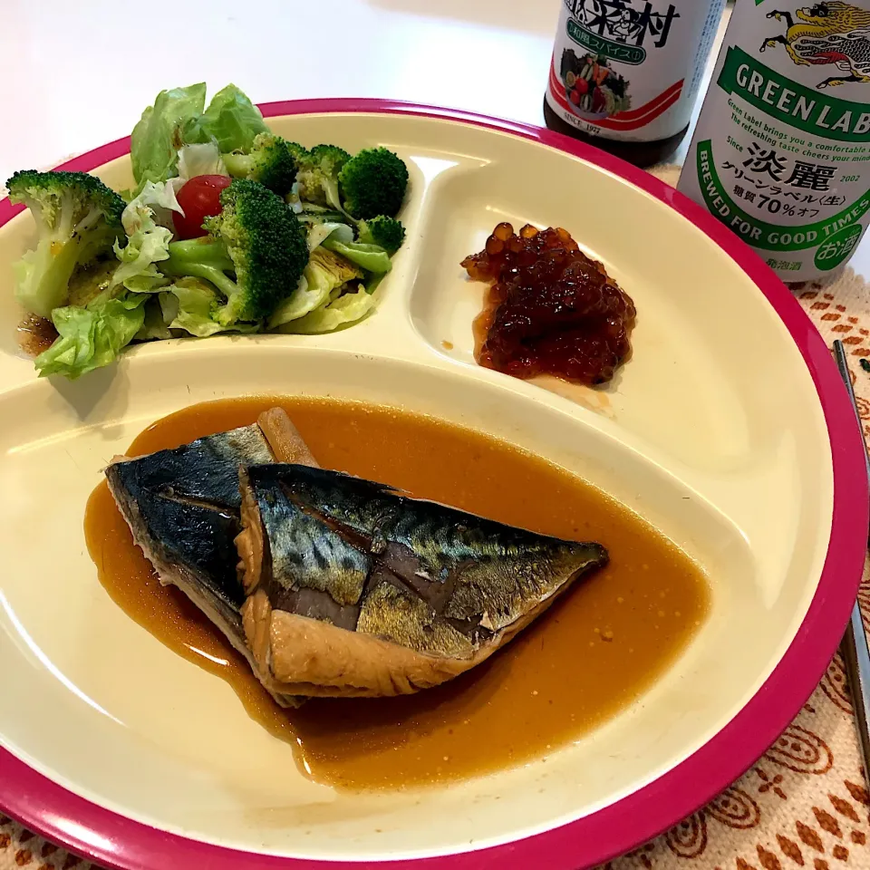 鯖の醤油煮で昼ビール♡2018/05/12|ちび太さん