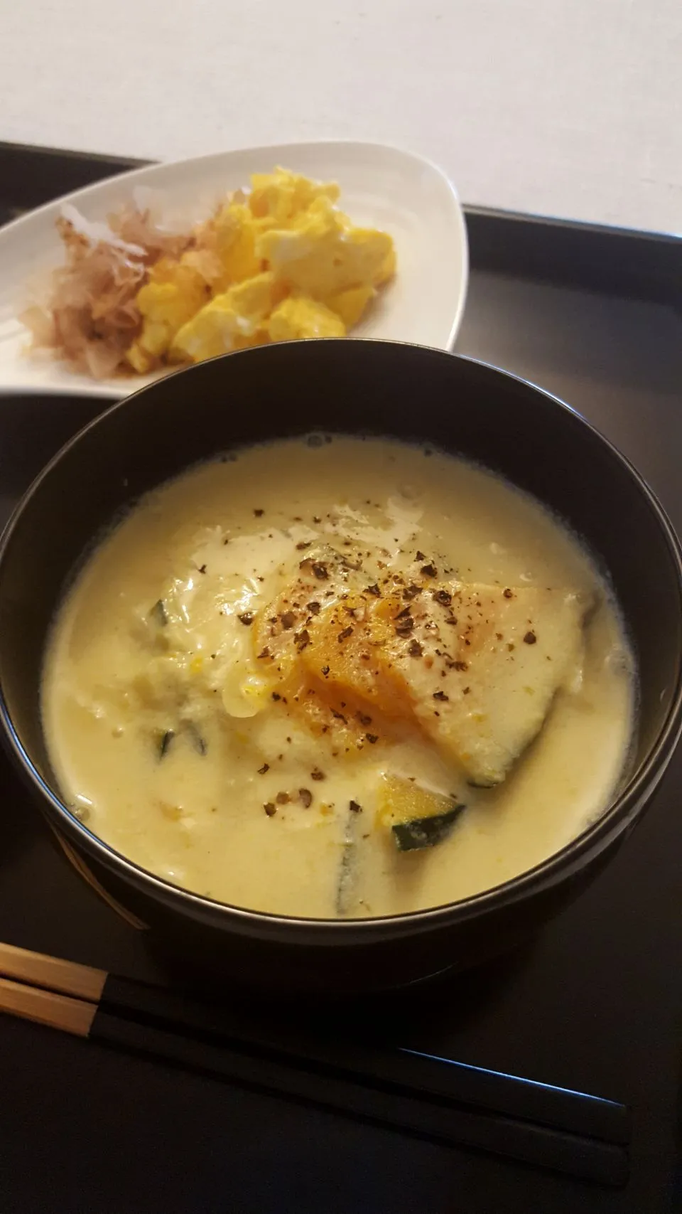 Snapdishの料理写真:カボチャと長葱の豆乳スープ|ysntomoさん