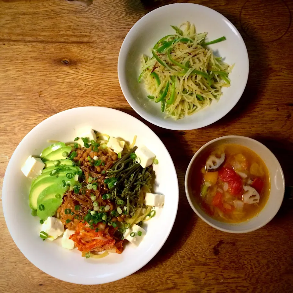 Snapdishの料理写真:#vegan  #グルテンフリー  #シュガーフリー 
納豆パスタ|makiko_aさん