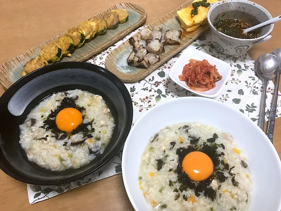 韓国粥とズッキーニと豆腐のジョン|ちっきーさん