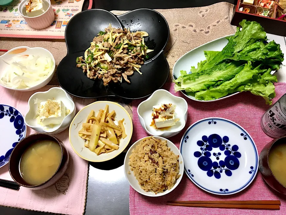 筍たっぷり‼️青椒肉絲のご飯|みよさん