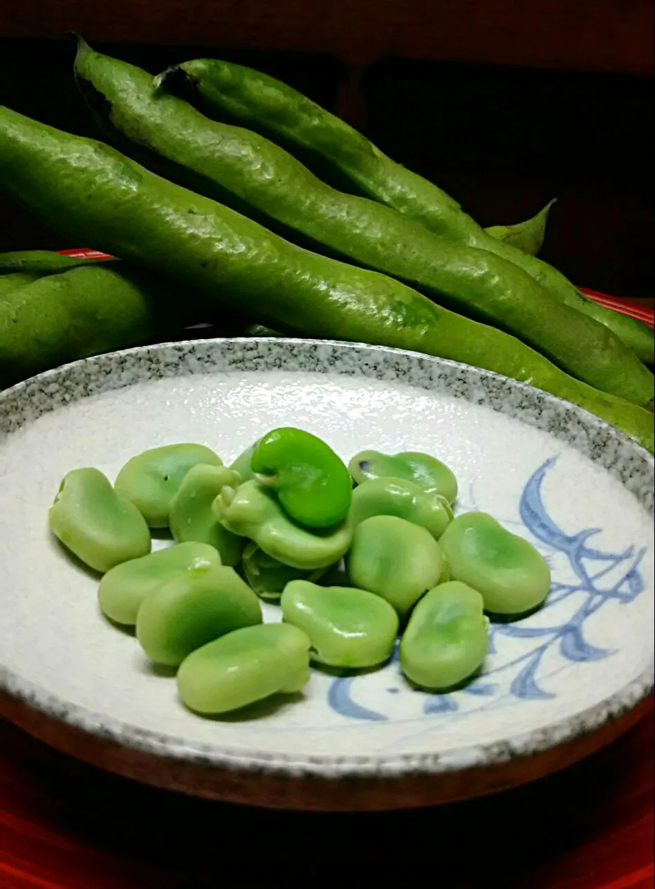 五つ入り新豆の塩茹で|あらいぐまのしっぽさん