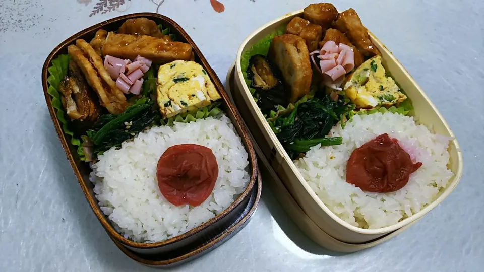 今日のお弁当

トンテキ
塩鯖焼き(カレー味)
蓮根の挟み揚げ
ほうれん草のナムル(白ゴマﾁﾘﾒﾝｼﾞｬｺ入り)
卵焼き(ﾁﾘﾒﾝｼﾞｬｺとﾆﾗ入り)
フラワーハム

#曲げわっぱ弁当
#お弁当記録 
#今日のお弁当 
#お腹ぺこりん部|ボスママさん