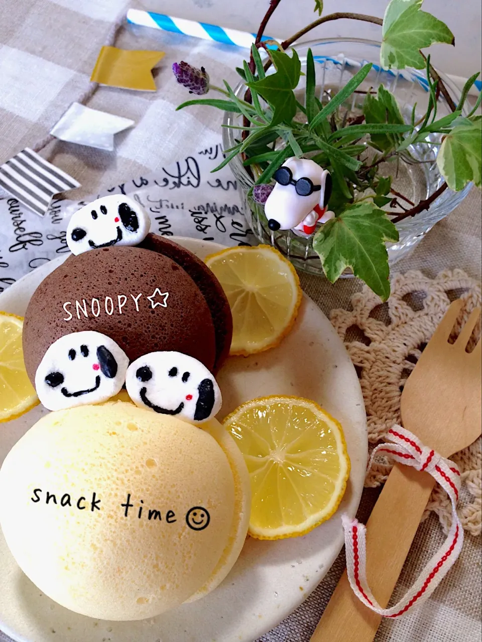 今日のおやつ♡☺︎ #おやつ  #3時のおやつ  #おやつの時間  #今日のおやつ  #おうちカフェ  #スヌーピー #山崎製パン #プチスフレ|Ayumi Furukawaさん