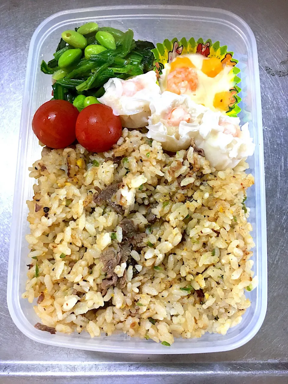 チャーハン弁当 #高校生男子弁当  #息子リクエスト  #子供が好きな料理  #絹しょうゆ|友美さん