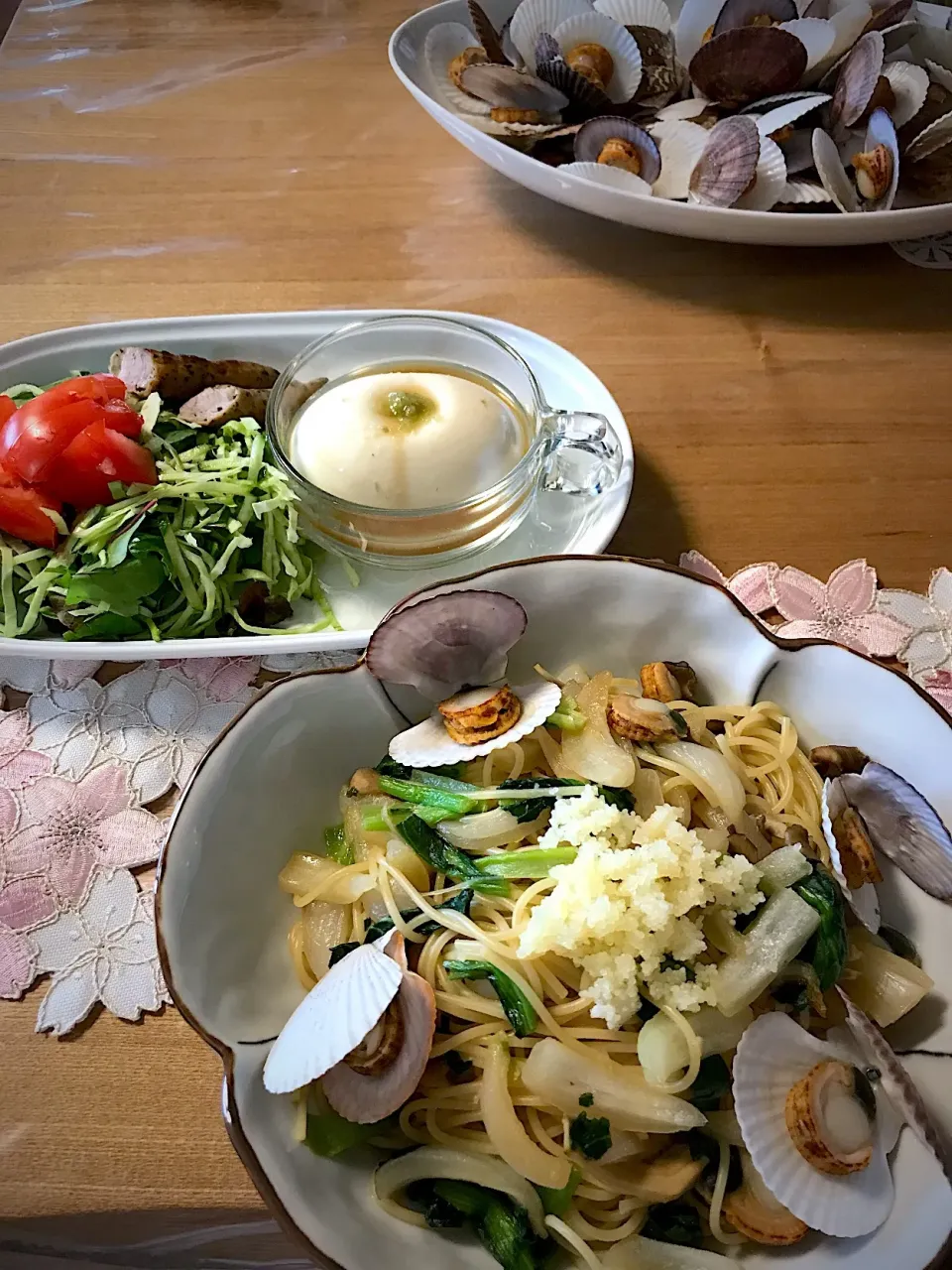 いただき物のホタテの稚貝でパスタ|momo2067さん