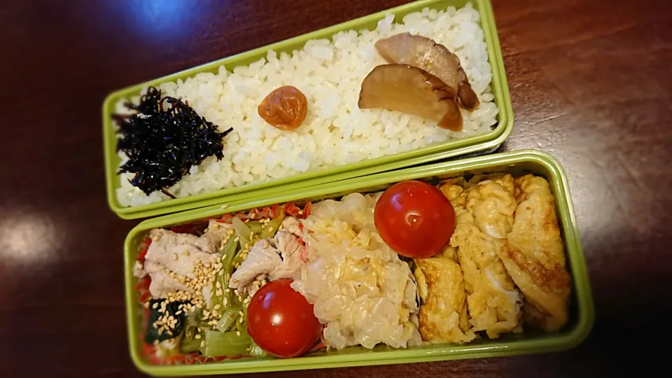 豚肉と小松菜炊き弁当
 #今日のお弁当|りょーさん